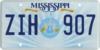 MS license plate ZIH907