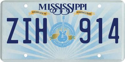 MS license plate ZIH914