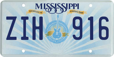 MS license plate ZIH916