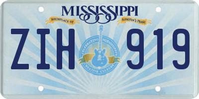 MS license plate ZIH919