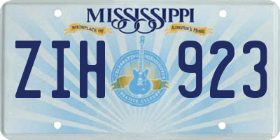MS license plate ZIH923