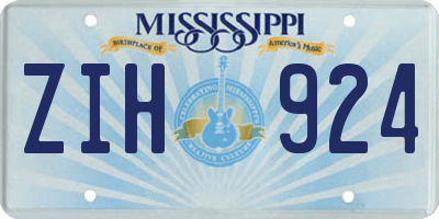 MS license plate ZIH924