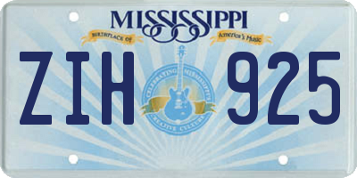MS license plate ZIH925