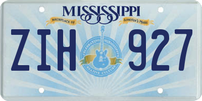 MS license plate ZIH927