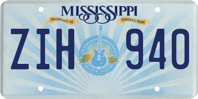 MS license plate ZIH940