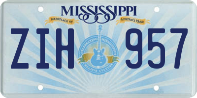 MS license plate ZIH957