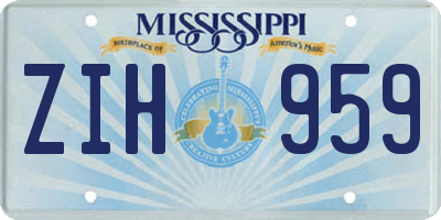 MS license plate ZIH959