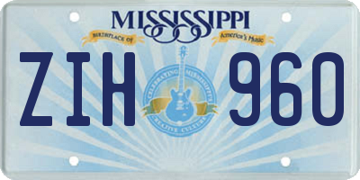 MS license plate ZIH960