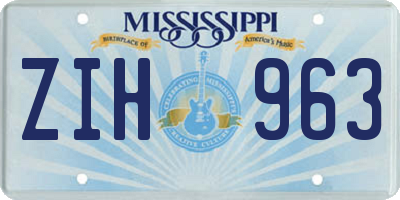 MS license plate ZIH963