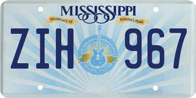 MS license plate ZIH967