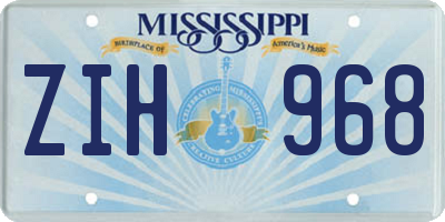 MS license plate ZIH968
