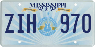 MS license plate ZIH970
