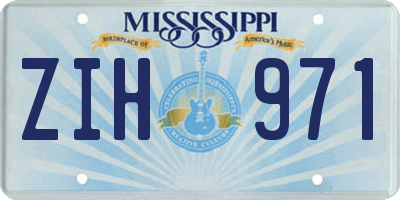 MS license plate ZIH971