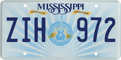 MS license plate ZIH972