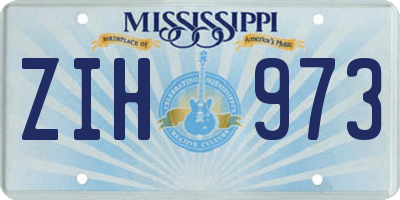 MS license plate ZIH973
