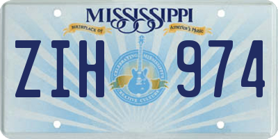 MS license plate ZIH974