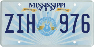 MS license plate ZIH976