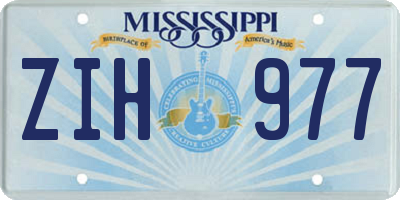 MS license plate ZIH977