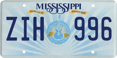 MS license plate ZIH996