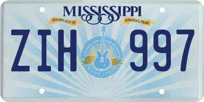 MS license plate ZIH997