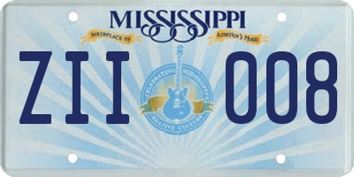 MS license plate ZII008