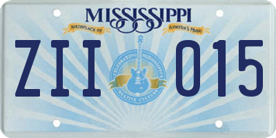 MS license plate ZII015