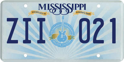 MS license plate ZII021