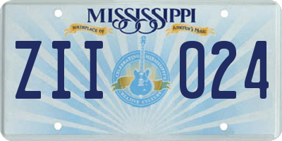 MS license plate ZII024