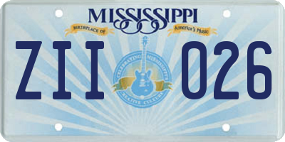 MS license plate ZII026