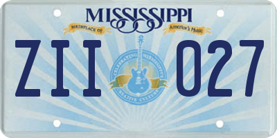 MS license plate ZII027