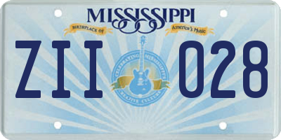 MS license plate ZII028