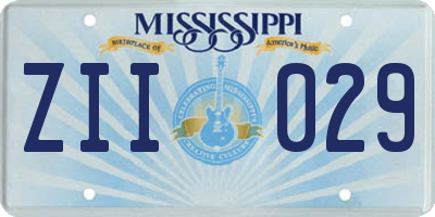 MS license plate ZII029