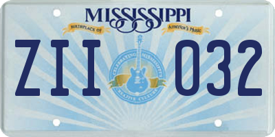 MS license plate ZII032