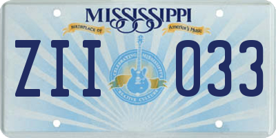 MS license plate ZII033