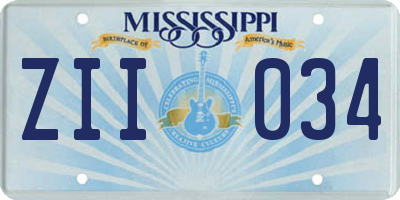 MS license plate ZII034