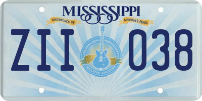 MS license plate ZII038