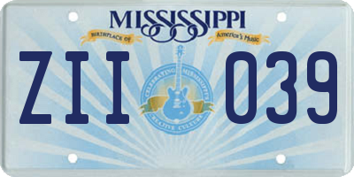 MS license plate ZII039