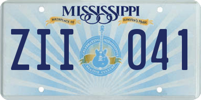 MS license plate ZII041
