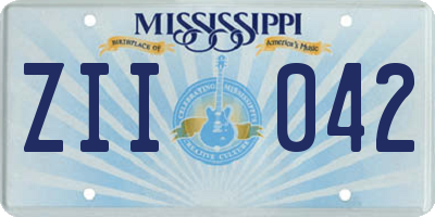 MS license plate ZII042