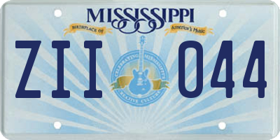 MS license plate ZII044