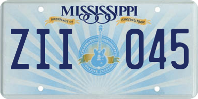 MS license plate ZII045