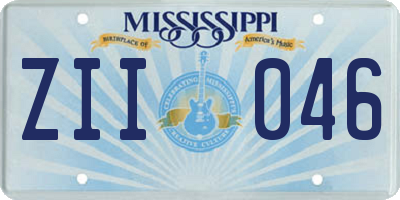 MS license plate ZII046