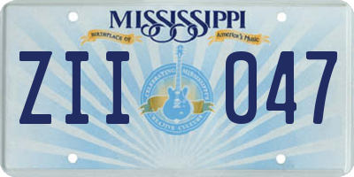 MS license plate ZII047