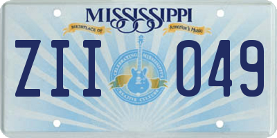 MS license plate ZII049