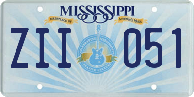 MS license plate ZII051