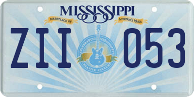 MS license plate ZII053