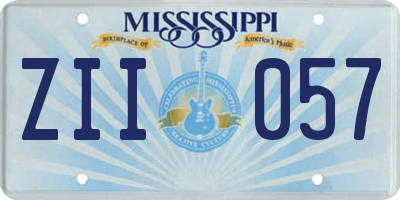 MS license plate ZII057