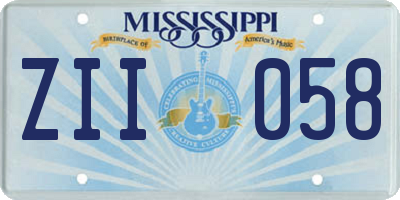 MS license plate ZII058