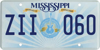 MS license plate ZII060