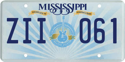 MS license plate ZII061